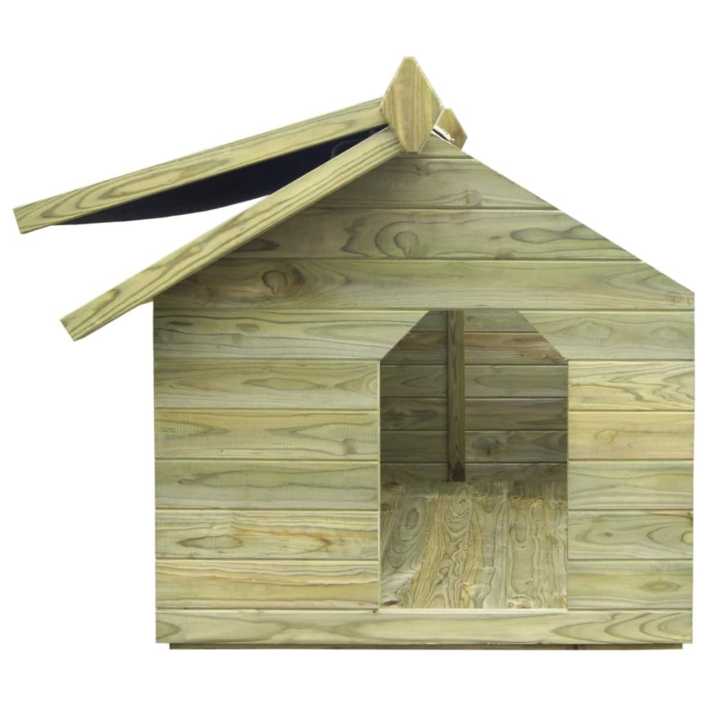 Garden Dog House with Opening Roof Impregnated Pinewood